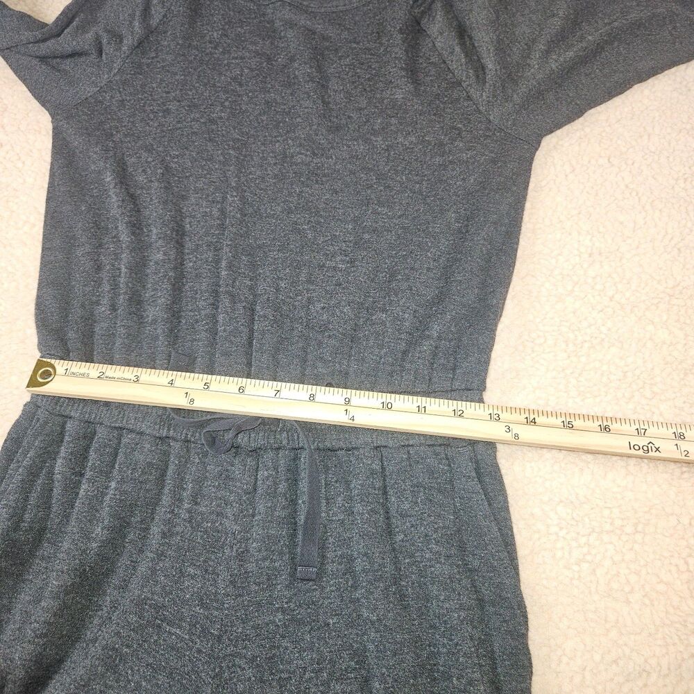 Lou & Grey for Loft Jumpsuit XS Gray Wide Leg Lounge Knit Tie Waist Soft - Picture 7 of 12